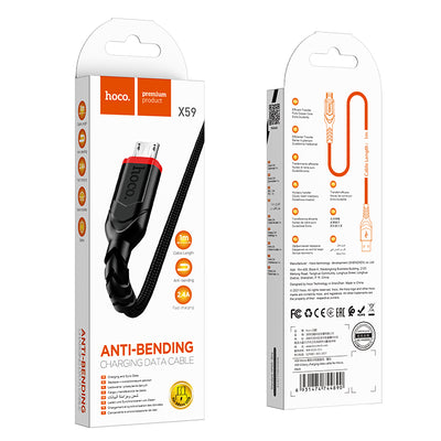 Cablu Hoco X59 Micro USB 3.1A 1M Negru
