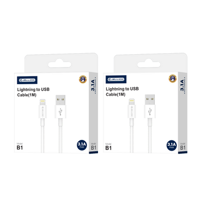 Cablu Jellico B1 Lightning 3.1A 1M Alb
