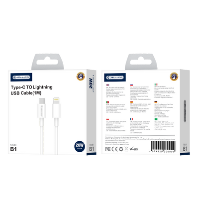 Cablu Jellico B1 Usb-c - Lightning PD 20W 1M Alb
