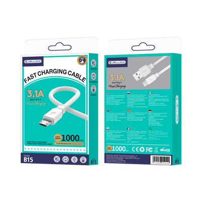 Cablu Jellico B15 Micro 3.1A 1M Alb