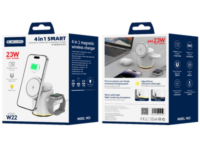 Incarcator wireless Jellico 3in1 W22 15W Alb