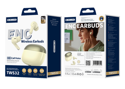 Casti Jellico Wireless (ENC) Tws32 Galben
