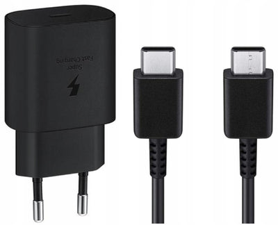 Cablu Original Incarcator priza Samsung 25W + Usb-c - Usb-c Ep-ta800 Gp-ptu021soabq Negru (Bulk EU)