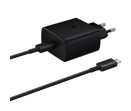 Cablu Original Incarcator priza Samsung 45W + Usb-c - Usb-c Ep-ta845 Gp-ptu020sofbq Negru (Bulk EU)
