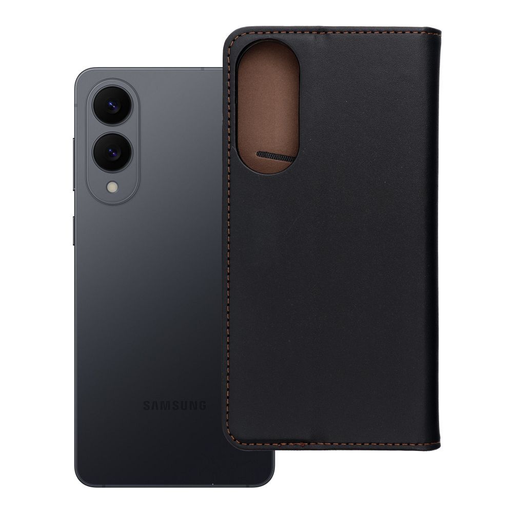 Husa Smart Pro Flip pentru Samsung S25 Edge Book piele Negru