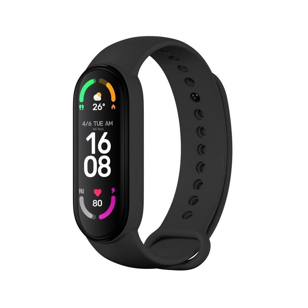 Curea Silicone pentru Xiaomi Mi Band 5 / 6 / 7 Negru (01)