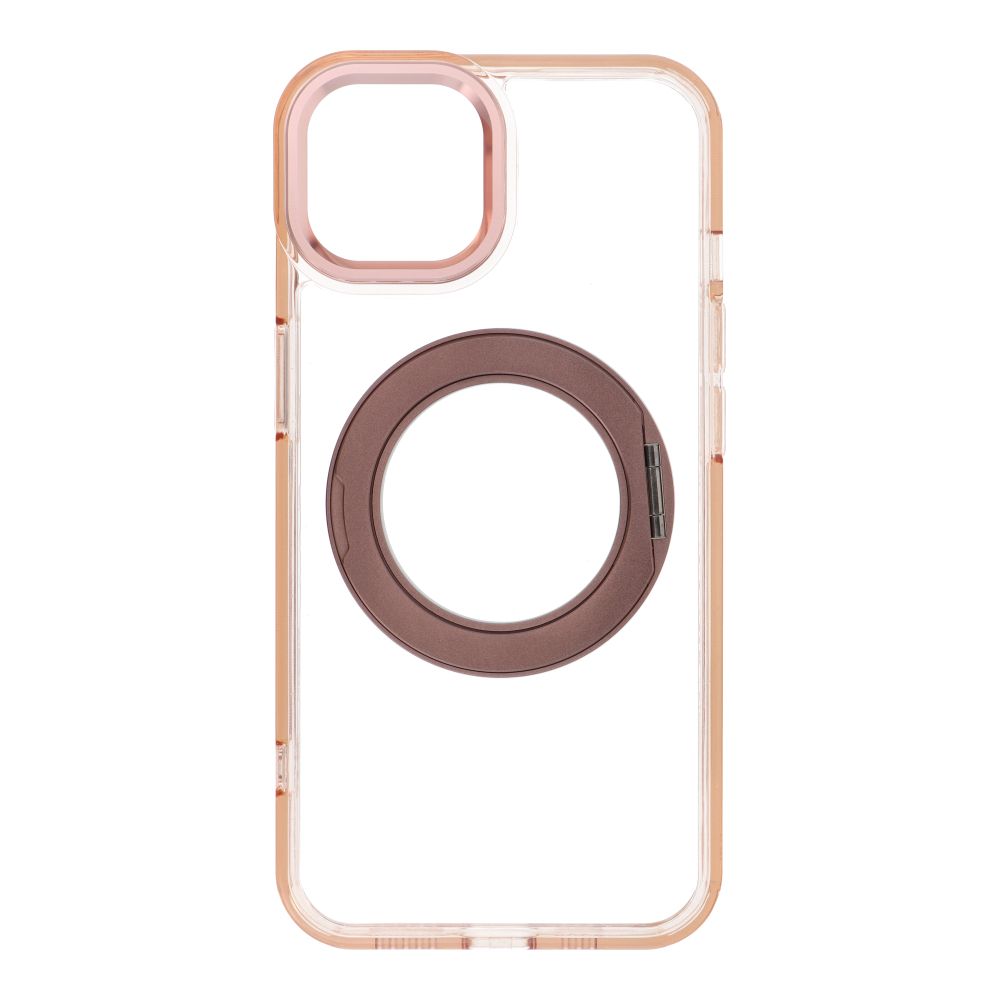Husa pentru iPhone 14 Frame Circle Stand Compatible cu Magsafe Auriu