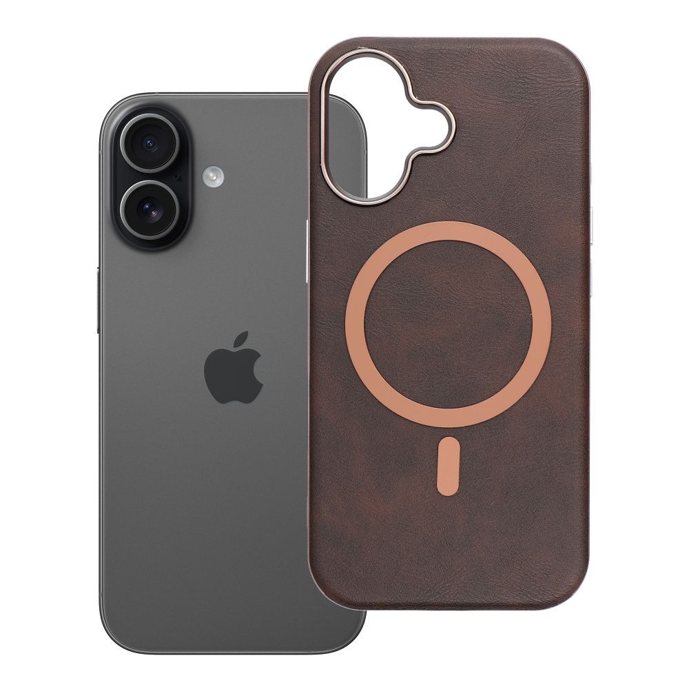 Husa Gentleman Mag pentru iPhone 17 Compatible cu Magsafe Maro