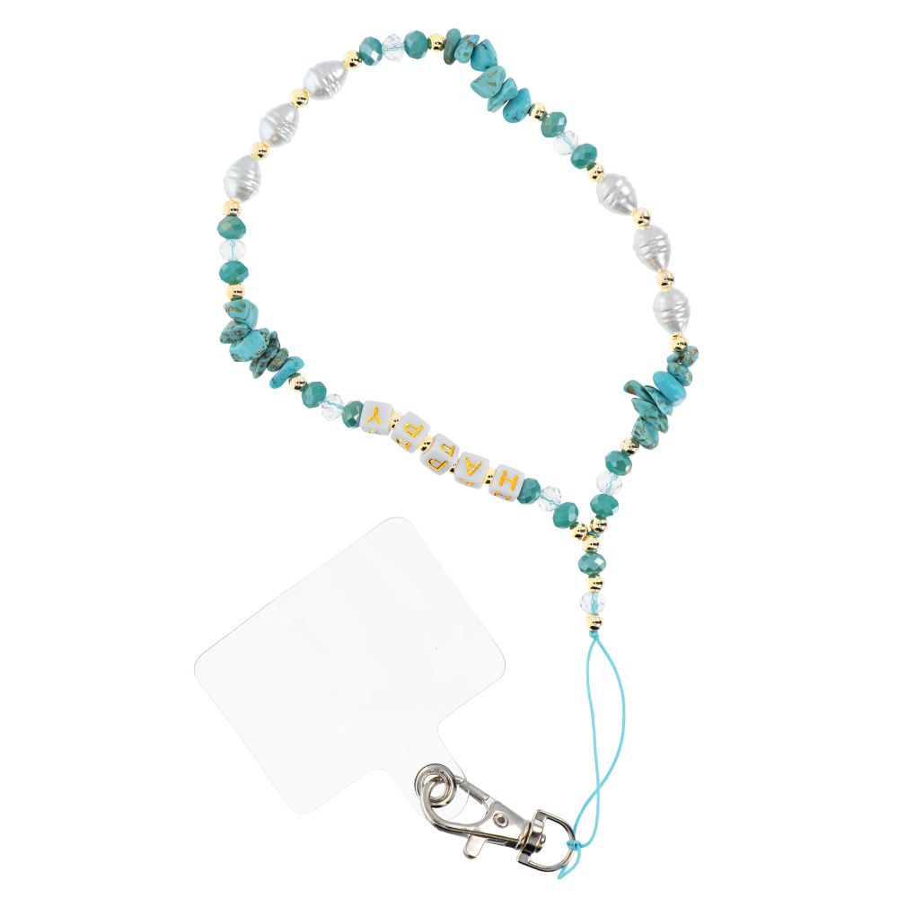 Husa Happy Phone Lanyard, Phone Pendant / Cord Length 44cm (22cm In The Loop) / On Hand - Lite Albastru