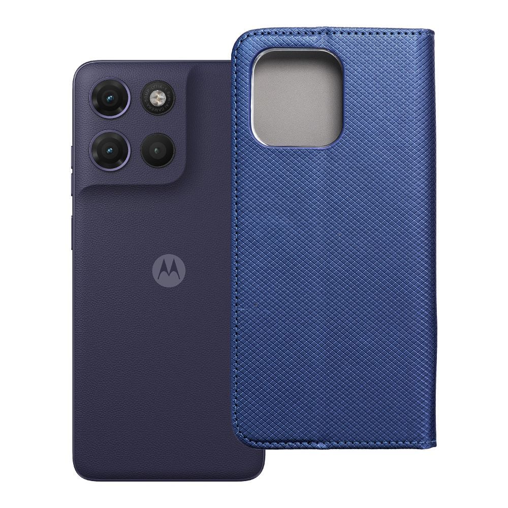 Husa Smart Book pentru Motorola G17 Power Bleumarin