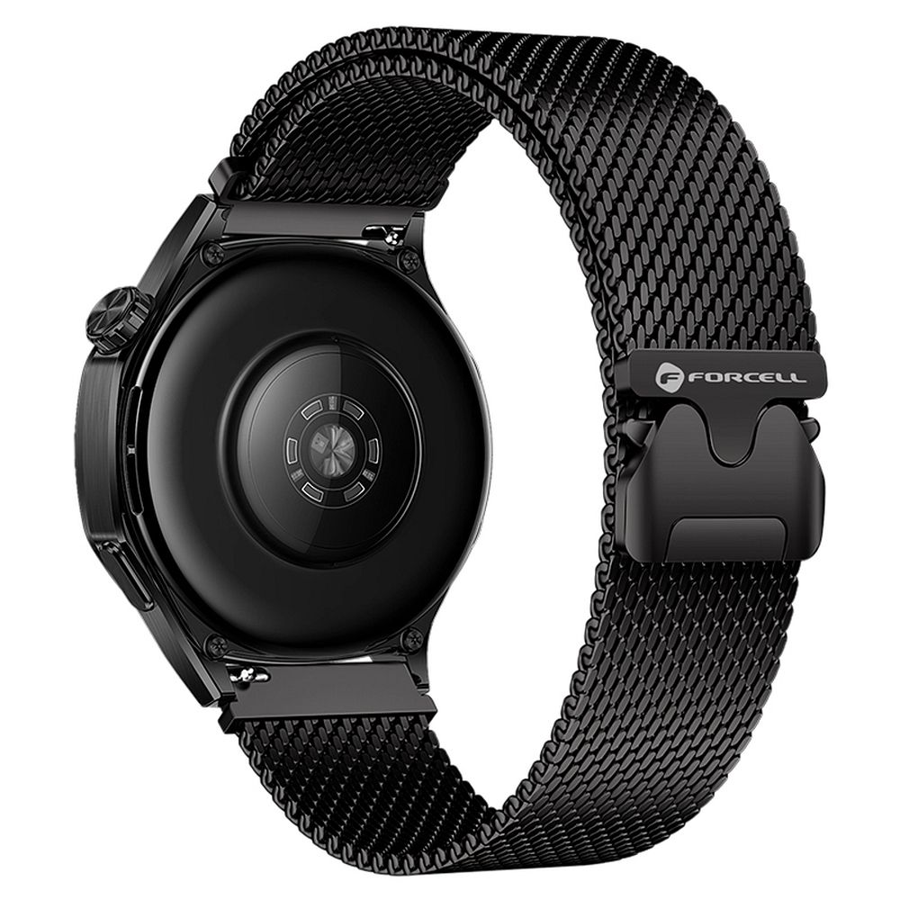 Curea Forcell To Samsung Galaxy Watch F-design Fs10 Magnetic Steel 22 Mm Negru