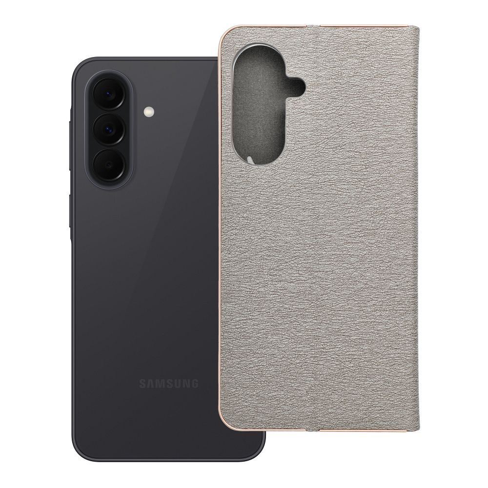Husa Luna Book Auriu Flip pentru Samsung A37 5G Argintiu
