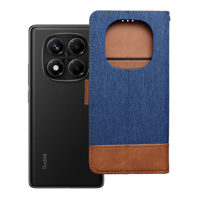 Husa Jeans Book Flip pentru Xiaomi Redmi Note 14 PRO 4G Albastru
