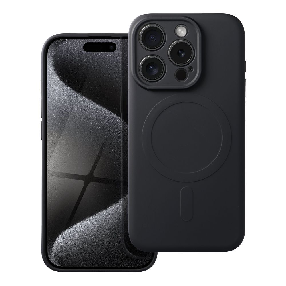 Husa Silicone Mag pentru iPhone 15 PRO Compatible cu Magsafe (Camera Protection) Negru