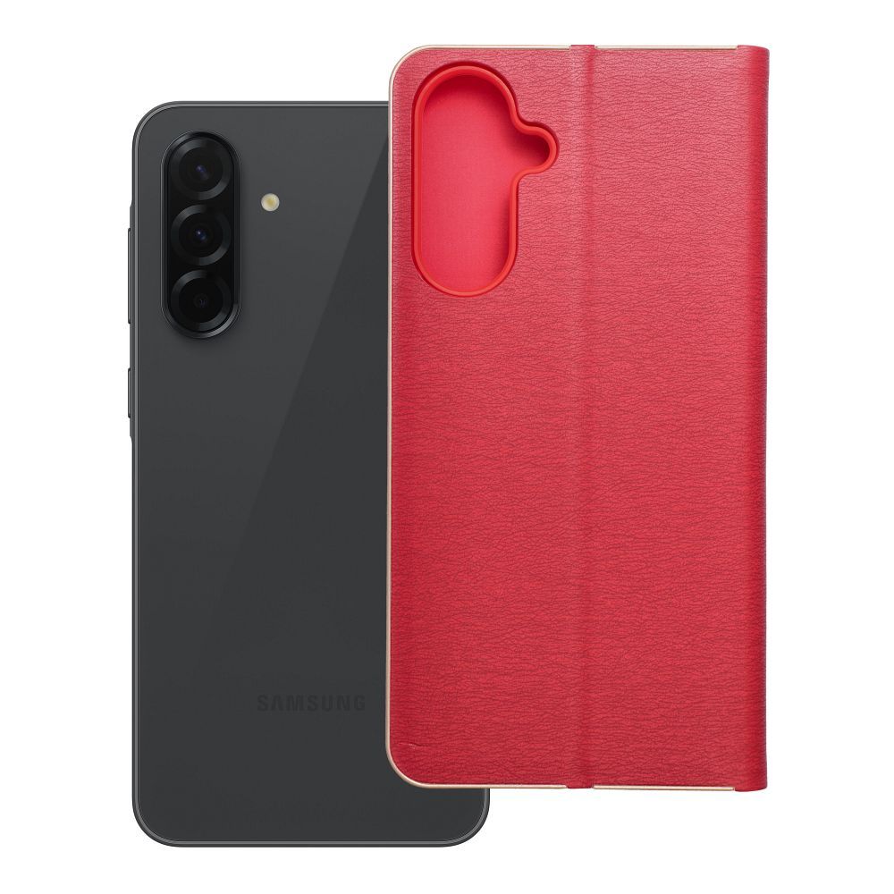 Husa Luna Book Auriu Flip pentru Samsung A36 5G Rosu
