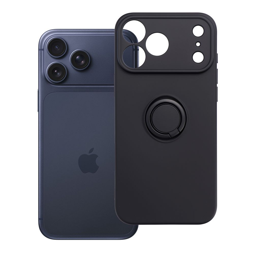 Husa Silicone Ring pentru iPhone 18 Pro Max / 17 Pro Max Negru