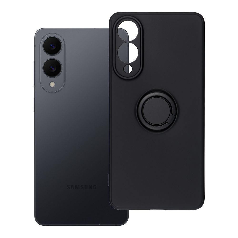 Husa Silicone Ring pentru Samsung S25 Edge Negru