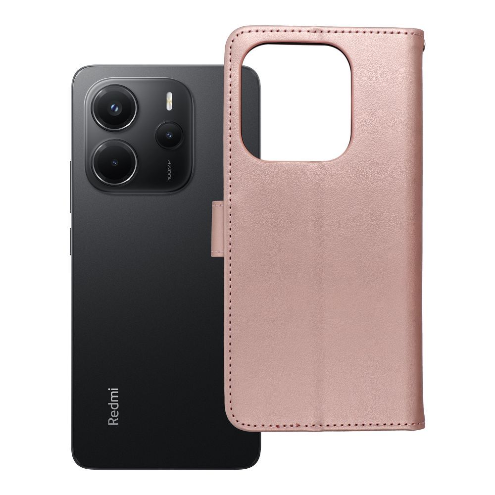 Husa Mezzo Book Flip pentru Xiaomi Redmi Note 14 4G (Global - 164,84mm X 78,15mm X 8,16mm) Dreamcatcher Roz auriu