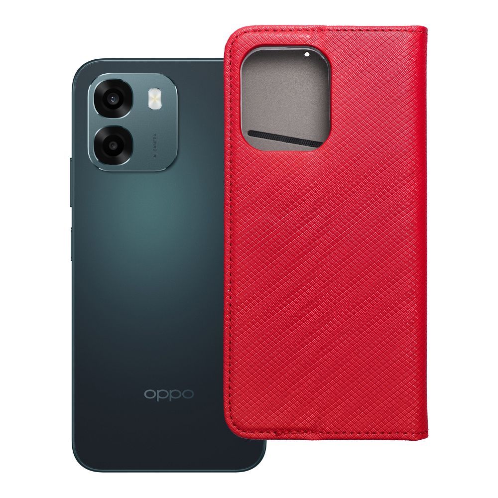 Husa Smart Book pentru Oppo A6 Rosu