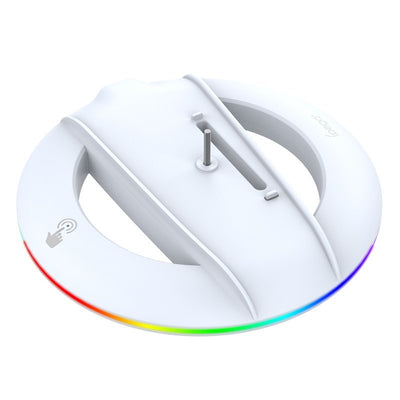 Suport auto Ipega P5s025s Vertical Stand cu RGB pentru PS5 Slim/PS5 Pro Alb