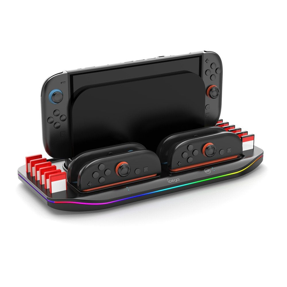Incarcator priza Ipega Multifunctional Charging RGB Stand pentru Nintendo Switch 2 Negru