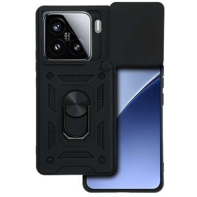 Husa Slide Camera Armor pentru Xiaomi 15 Pro 5G Negru