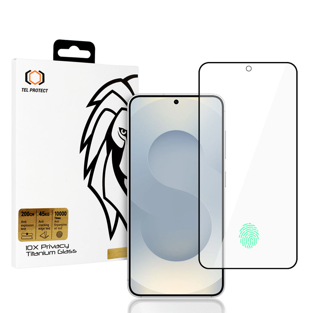Folie sticla Tel Protect 10X Privacy Titanium pentru Samsung Galaxy S25 Plus/S24 Plus (cu Fingerprint Unlock)