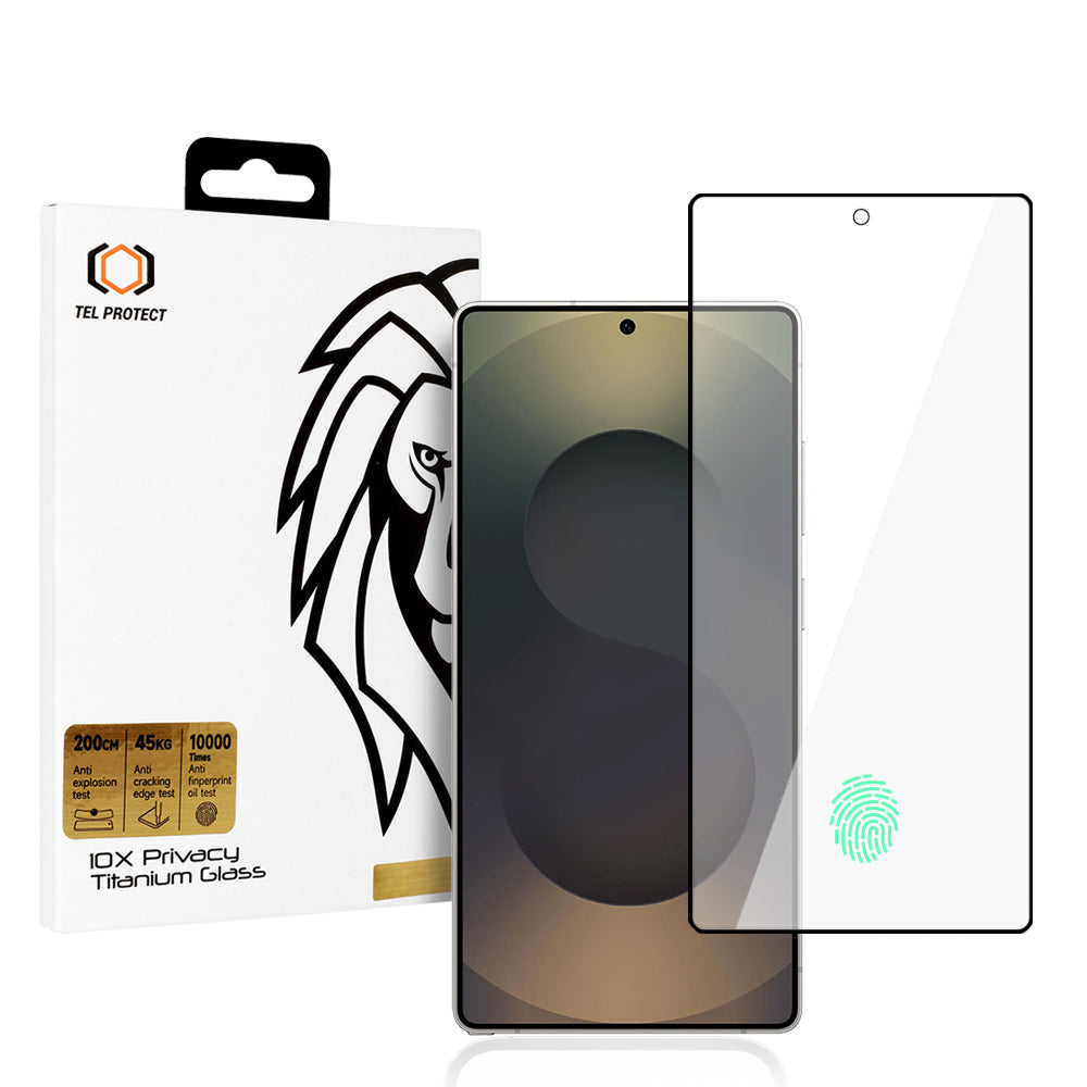 Folie sticla Tel Protect 10X Privacy Titanium pentru Samsung Galaxy S25 Ultra (cu Fingerprint Unlock)
