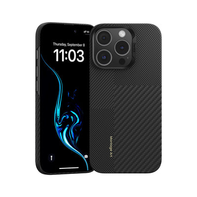 Husa Benks Montage Magnetic Armor Air Kevlar PC Frame 600D+1500D (C.k.fl.ap.bk.mb66) pentru iPhone 16 Pro Max Negru