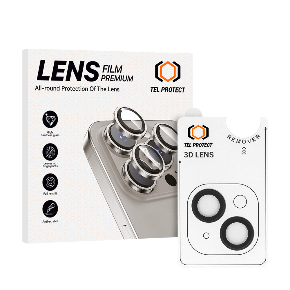 Folie sticla Tel Protect 3D lentila On Camera pentru iPhone 15/15 Plus Negru (lentila 2 Pieces)