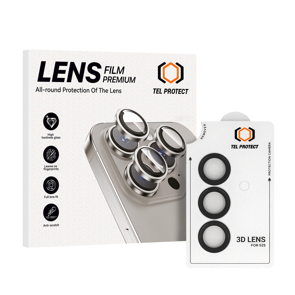 Folie sticla Tel Protect 3D lentila On Camera pentru Samsung Galaxy S25 Negru (lentila 3 Pieces)