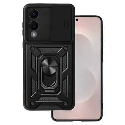 Husa Slide Camera Armor pentru Samsung Galaxy S25 Edge Negru