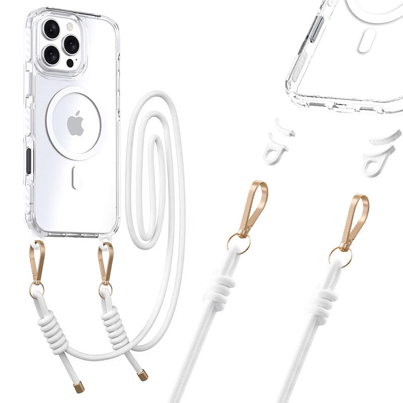 Husa Tel Protect Curea Transparent pentru iPhone 15 Pro Alb