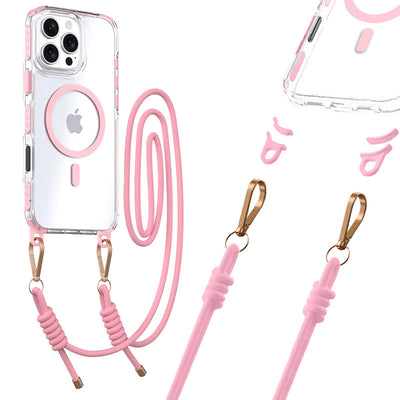 Husa Tel Protect Curea Transparent pentru iPhone 16 Roz
