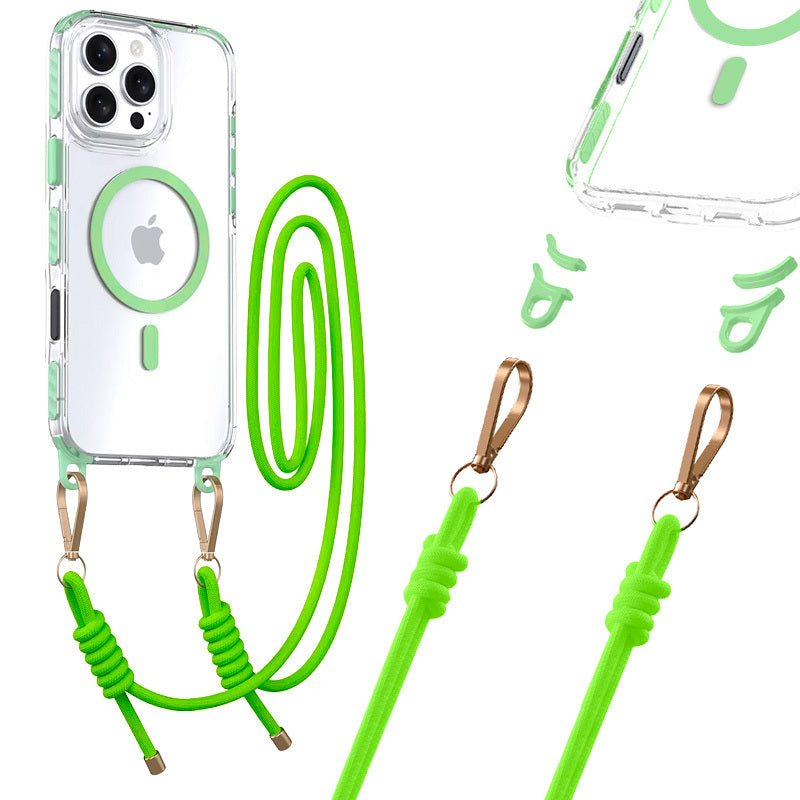 Husa Tel Protect Curea Transparent pentru iPhone 16 Pro Verde