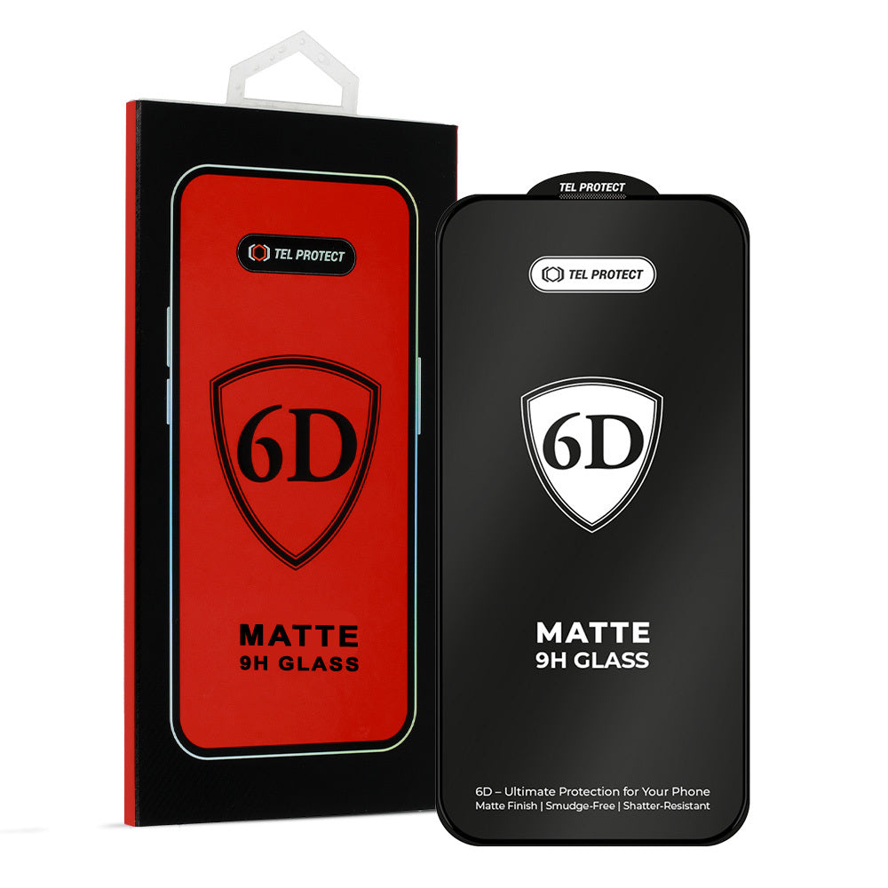 Folie Tel Protect Full Glue 6D Matt sticla pentru iPhone 13/13 Pro/16E/17E Negru