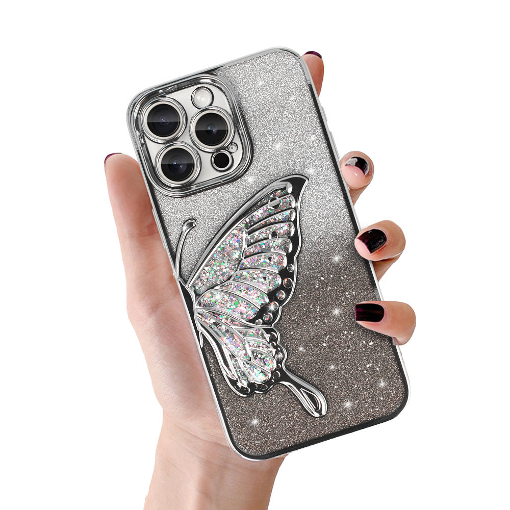 Husa Tel Protect Butterfly Water pentru iPhone 17e/16e Argintiu