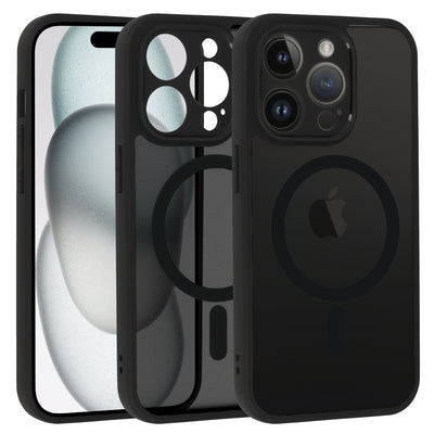Husa Full mat Mag pentru iPhone 14 Pro Negru