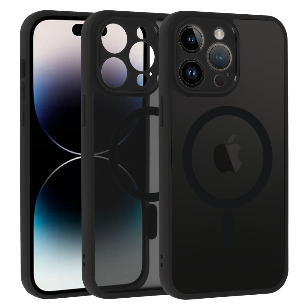 Husa Full mat Mag pentru iPhone 14 Pro Max Negru