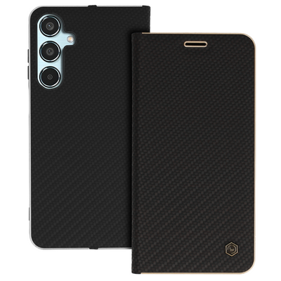Husa Wonder Frame Carbon pentru Samsung Galaxy M35 5G Negru