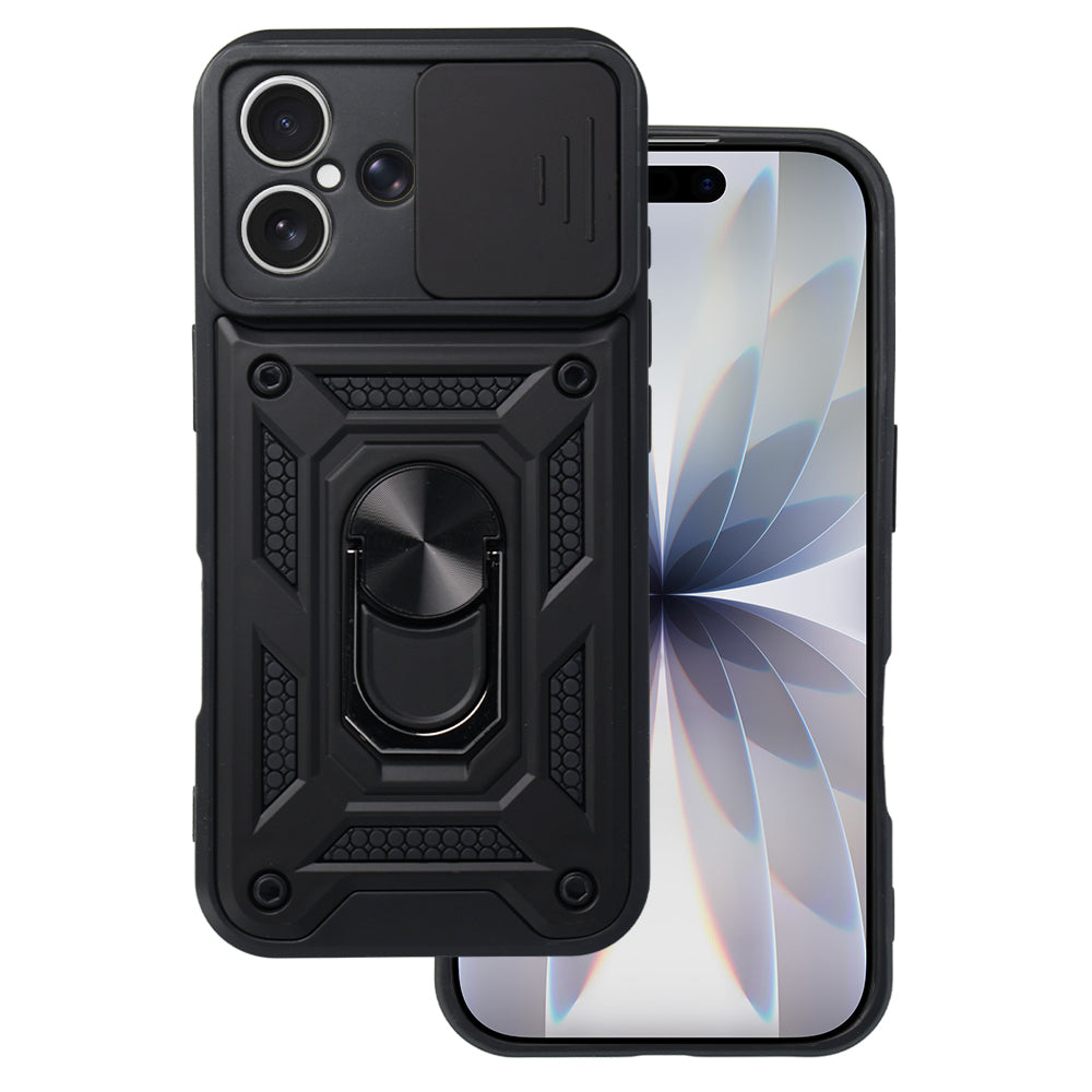 Husa Slide Camera Armor pentru iPhone 17 Negru