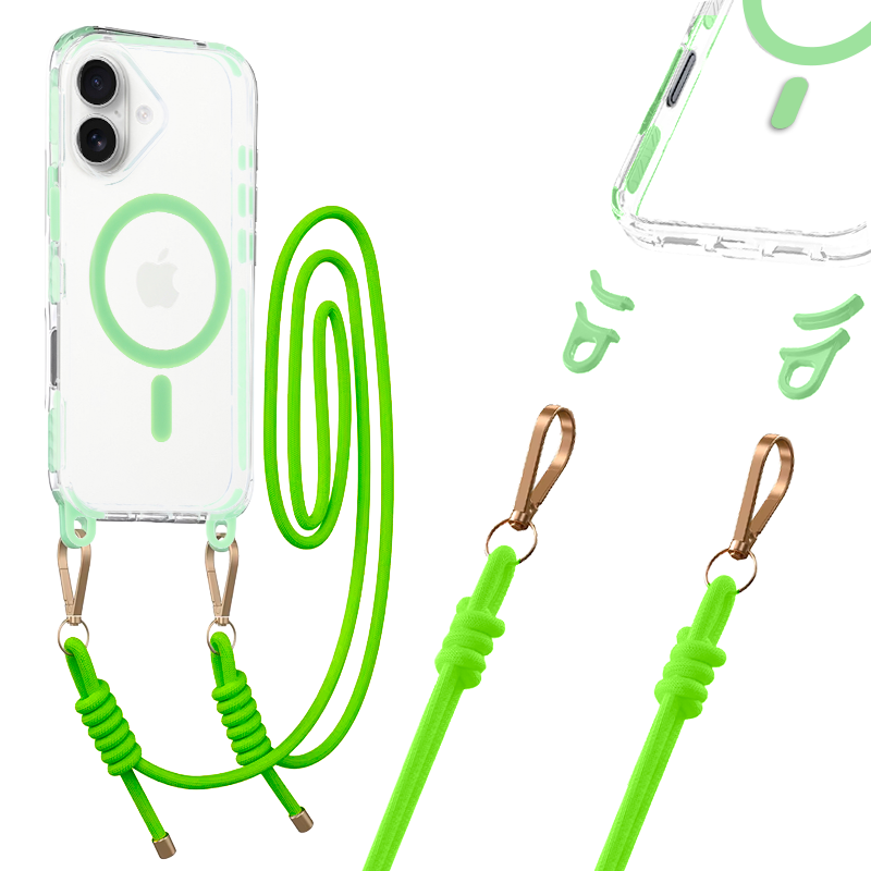 Husa Tel Protect Curea Transparent pentru iPhone 17 Verde