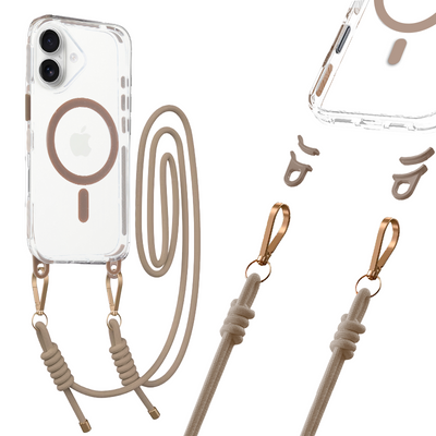 Husa Tel Protect Curea Transparent pentru iPhone 17 Auriu