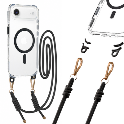 Husa Tel Protect Curea Transparent pentru iPhone 17 Air Negru