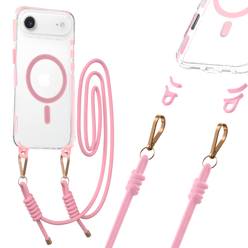 Husa Tel Protect Curea Transparent pentru iPhone 17 Air Roz