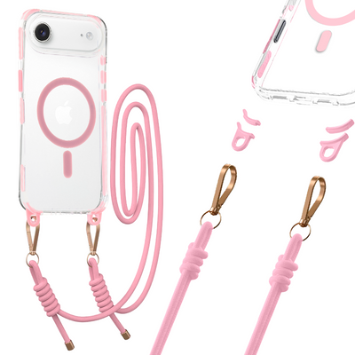 Husa Tel Protect Curea Transparent pentru iPhone 17 Air Roz
