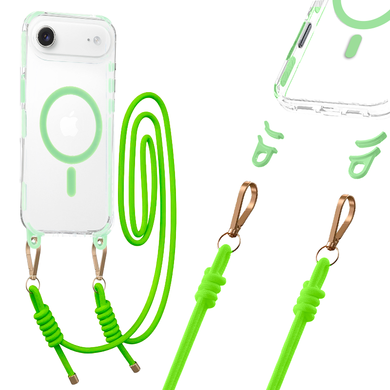 Husa Tel Protect Curea Transparent pentru iPhone 17 Air Verde