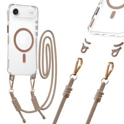 Husa Tel Protect Curea Transparent pentru iPhone 17 Air Auriu