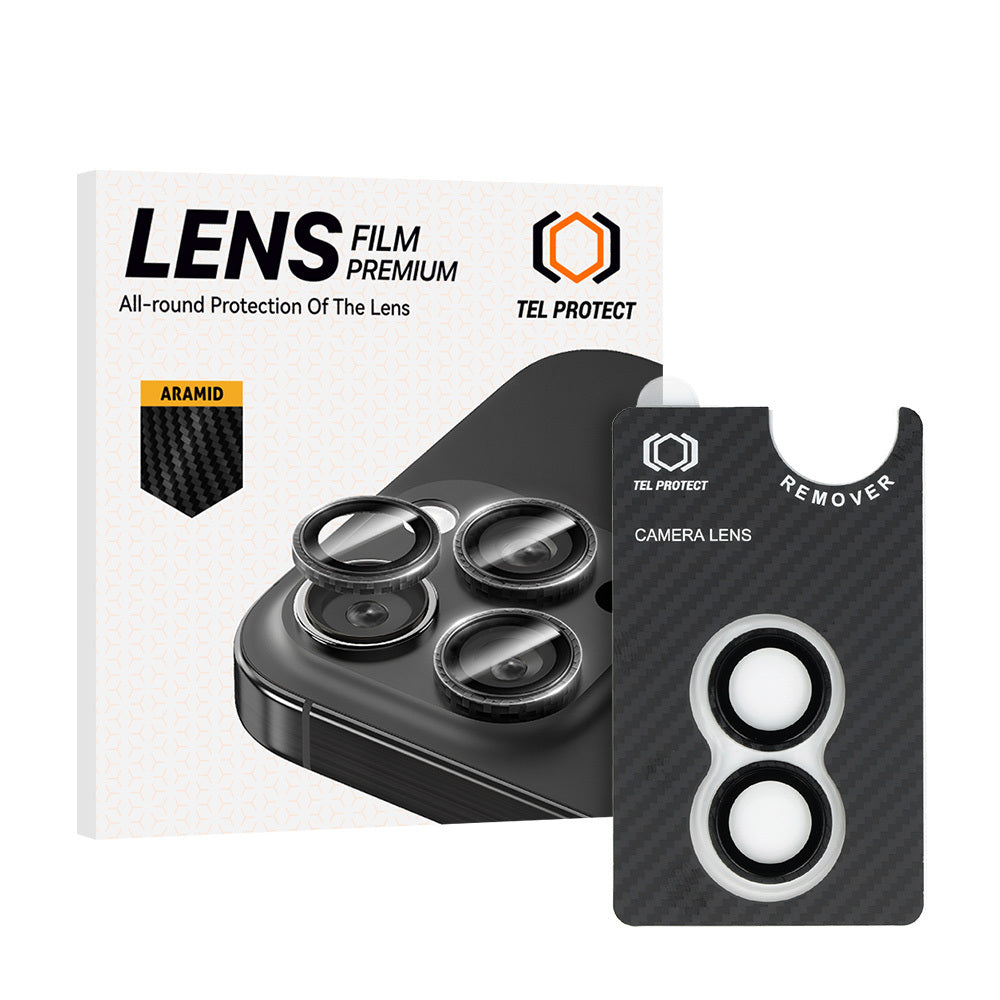 Folie sticla Tel Protect 3D lentila Aramid Series On Camera pentru iPhone 16/16 Plus (lentila 2 Pieces)