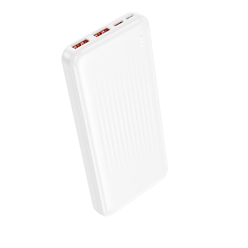 Acumulator extern Borofone 10000mAh Bj80 Clever - 2xUSB + Type C - QC 3.0 22,5W PD 20W Alb